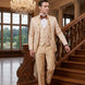 Amber Mirage - Champagne Paisley Jacquard 3-Piece Tuxedo