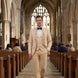 Amber Mirage - Champagne Paisley Jacquard 3-Piece Tuxedo