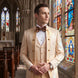 Amber Mirage - Champagne Paisley Jacquard 3-Piece Tuxedo
