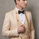 Amber Mirage - Champagne Paisley Jacquard 3-Piece Tuxedo
