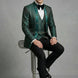 Jade Majesty - Emerald Green Paisley Mandarin 3-Piece Tuxedo