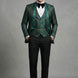 Jade Majesty - Emerald Green Paisley Mandarin 3-Piece Tuxedo