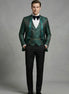 Jade Majesty - Emerald Green Paisley Mandarin 3-Piece Tuxedo