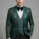 Jade Majesty - Emerald Green Paisley Mandarin 3-Piece Tuxedo