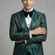 Jade Majesty - Emerald Green Paisley Mandarin 3-Piece Tuxedo
