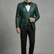 Jade Majesty - Emerald Green Paisley Mandarin 3-Piece Tuxedo