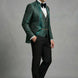 Jade Majesty - Emerald Green Paisley Mandarin 3-Piece Tuxedo