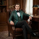 Jade Majesty - Emerald Green Paisley Mandarin 3-Piece Tuxedo