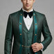 Jade Majesty - Emerald Green Paisley Mandarin 3-Piece Tuxedo