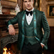 Jade Majesty - Emerald Green Paisley Mandarin 3-Piece Tuxedo