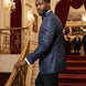 Indigo Majesty - Navy Blue Paisley Mandarin 3-Piece Tuxedo