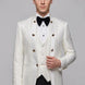 Linen Majesty - White Paisley Mandarin