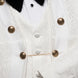 Linen Majesty - White Paisley Mandarin