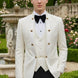 Linen Majesty - White Paisley Mandarin