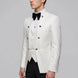 Linen Majesty - White Paisley Mandarin