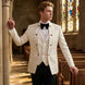 Linen Majesty - White Paisley Mandarin