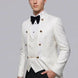 Linen Majesty - White Paisley Mandarin