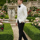 Linen Majesty - White Paisley Mandarin