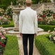 Linen Majesty - White Paisley Mandarin