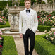 Linen Majesty - White Paisley Mandarin