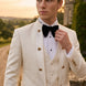Linen Majesty - White Paisley Mandarin