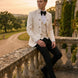 Linen Majesty - White Paisley Mandarin