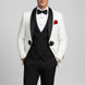 Regent Emblem - White & Black Jacquard Shawl 3-Piece Tuxedo