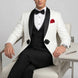 Regent Emblem - White & Black Jacquard Shawl 3-Piece Tuxedo