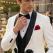 Regent Emblem - White & Black Jacquard Shawl 3-Piece Tuxedo