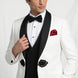 Regent Emblem - White & Black Jacquard Shawl 3-Piece Tuxedo