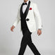 Regent Emblem - White & Black Jacquard Shawl 3-Piece Tuxedo