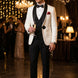 Regent Emblem - White & Black Jacquard Shawl 3-Piece Tuxedo