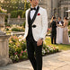 Regent Emblem - White & Black Jacquard Shawl 3-Piece Tuxedo