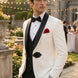Regent Emblem - White & Black Jacquard Shawl 3-Piece Tuxedo