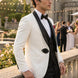 Regent Emblem - White & Black Jacquard Shawl 3-Piece Tuxedo