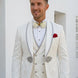 Oracle Emblem - White Silver Jacquard Shawl 3-Piece Tuxedo