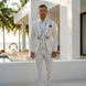 Oracle Emblem - White Silver Jacquard Shawl 3-Piece Tuxedo