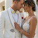 Oracle Emblem - White Silver Jacquard Shawl 3-Piece Tuxedo