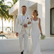 Oracle Emblem - White Silver Jacquard Shawl 3-Piece Tuxedo