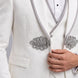 Oracle Emblem - White Silver Jacquard Shawl 3-Piece Tuxedo