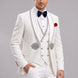 Oracle Emblem - White Silver Jacquard Shawl 3-Piece Tuxedo