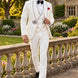 Oracle Emblem - White Silver Jacquard Shawl 3-Piece Tuxedo