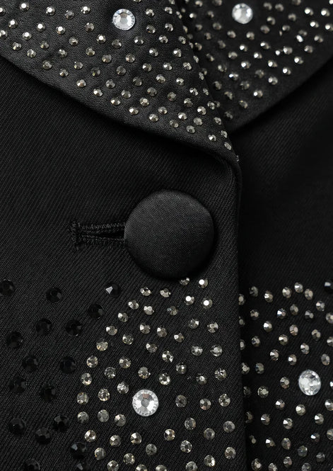 Obsidian Stardust - Black Crystal Embellished 3-Piece Tuxedo - Nevo Suits