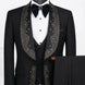 Man wearing The Obsidian Stardust black crystal embellished 3-piece tuxedo for prom - Nevo Suits