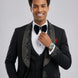 Man wearing The Obsidian Stardust black crystal embellished 3-piece tuxedo for prom - Nevo Suits