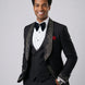 Man wearing The Obsidian Stardust black crystal embellished 3-piece tuxedo for prom - Nevo Suits