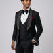 Man wearing The Obsidian Stardust black crystal embellished 3-piece tuxedo for prom - Nevo Suits