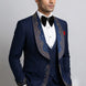 Stellar Nebula - Navy & Gold Crystal Shawl 3-Piece Tuxedo