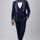 Stellar Nebula - Navy & Gold Crystal Shawl 3-Piece Tuxedo