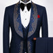 Stellar Nebula - Navy & Gold Crystal Shawl 3-Piece Tuxedo